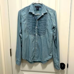 Ralph Lauren Chambray Button Up w/ Pearly Cufflinks